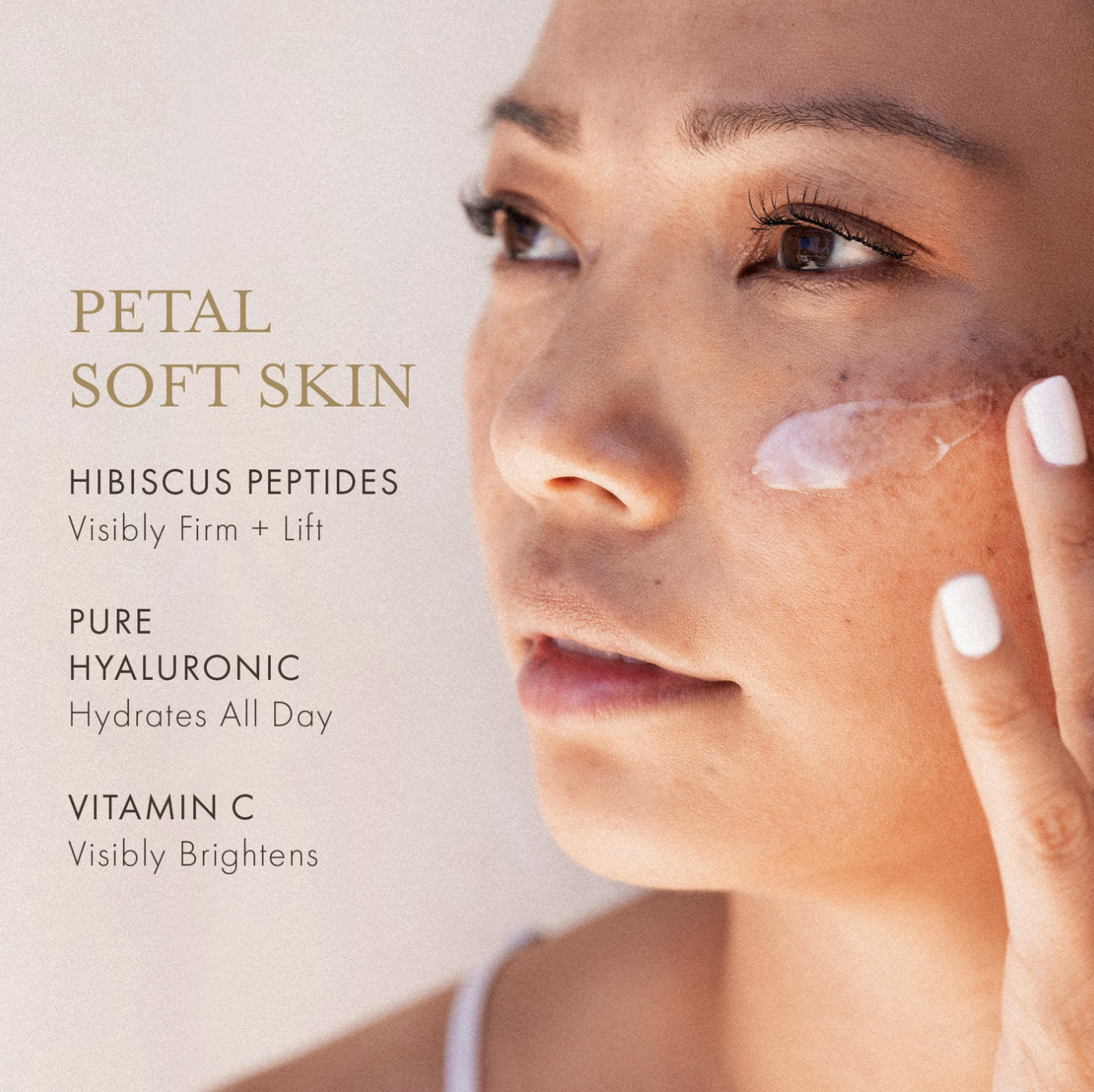 HYDRATING PETAL CREAM - DAILY MOISTURIZER WITH HYALURONIC ACID, PEPTIDES + VITAMIN C